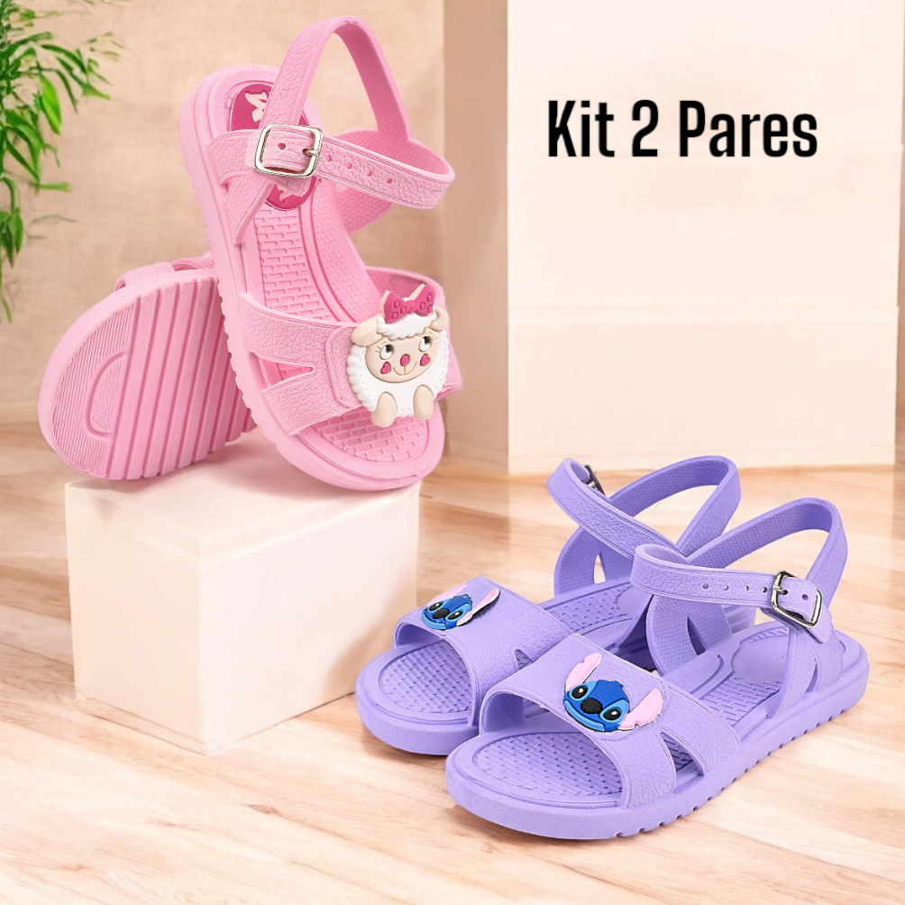 Kit 2 Pares Sandália Infantil Menina
