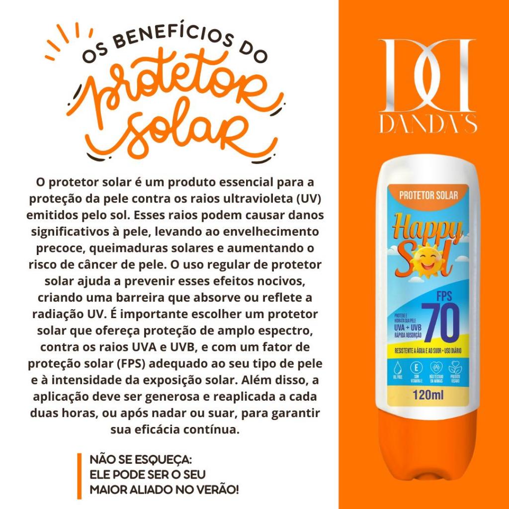 ANTISSINAIS, PROTETOR SOLAR, FPS 70, 150 ML, ROSTO E CORPO,TOQUE SECO HAPPY SOL