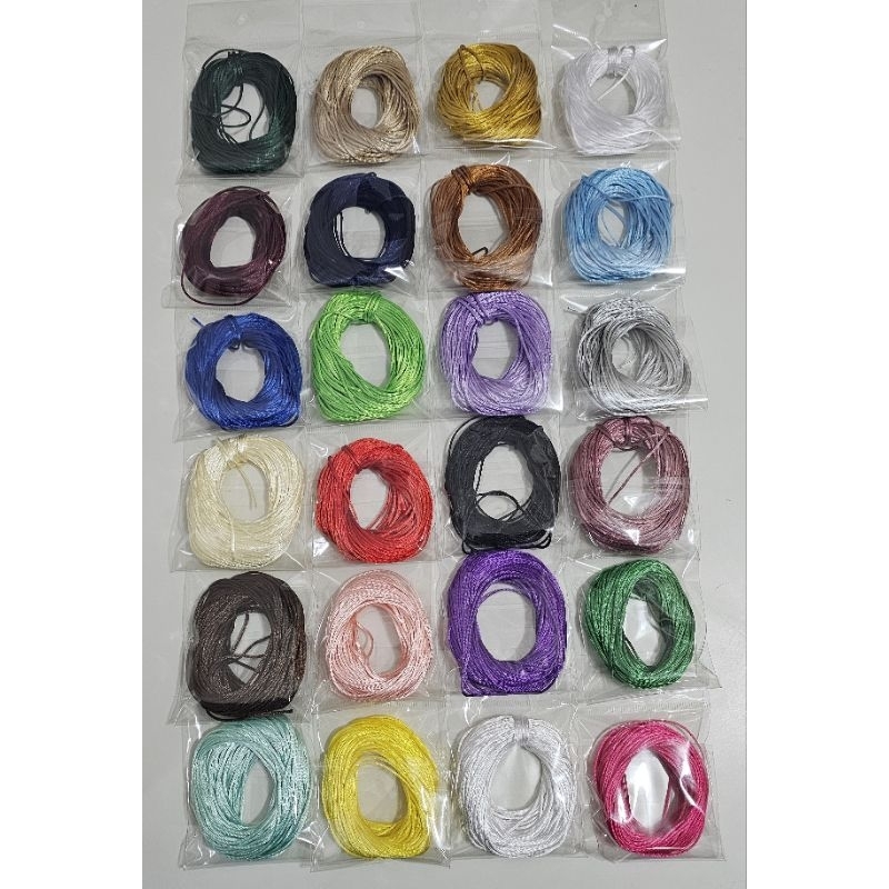 Fio de seda 1mm- pacote com  12  metros  diversas cores