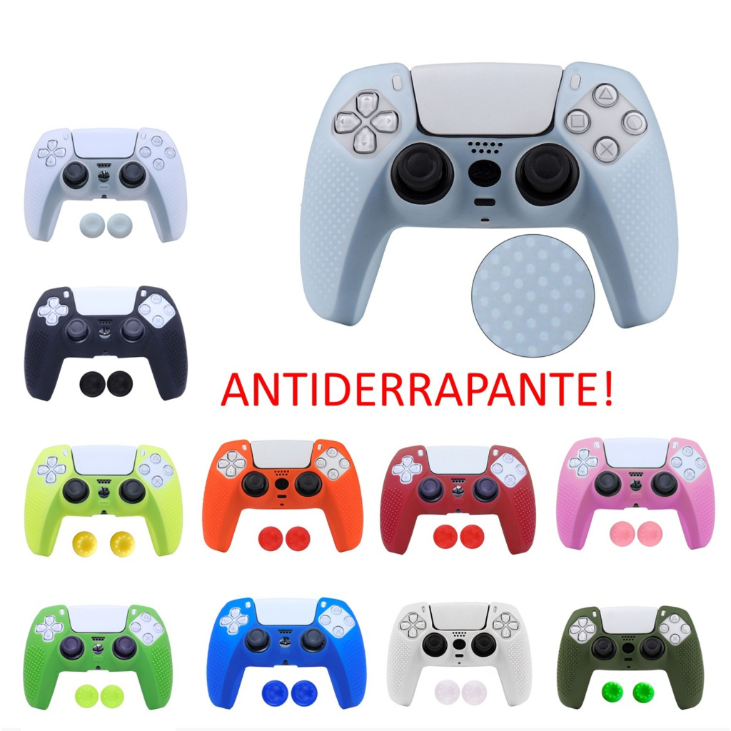 Capa Protetora Silicone Controle Ps5 Antiderrapante + 2 Grip