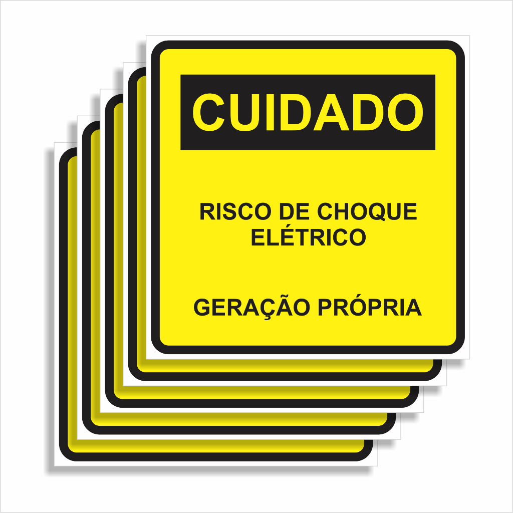 Placas Cuidado Risco De Choque Geração 1mm 13x13c