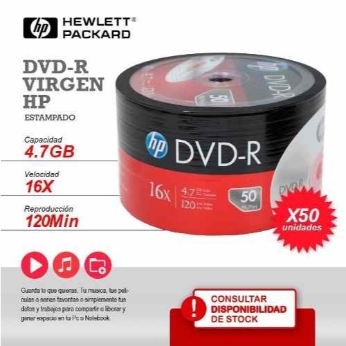 100 Unidades Dvd-r Virgem HP Logo 4.7gb 120 min