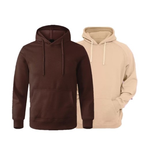 Kit 2 Casaco Moletom Canguru Com Capuz e Bolso Masculino e Feminino Liso Sem Estampa Unissex