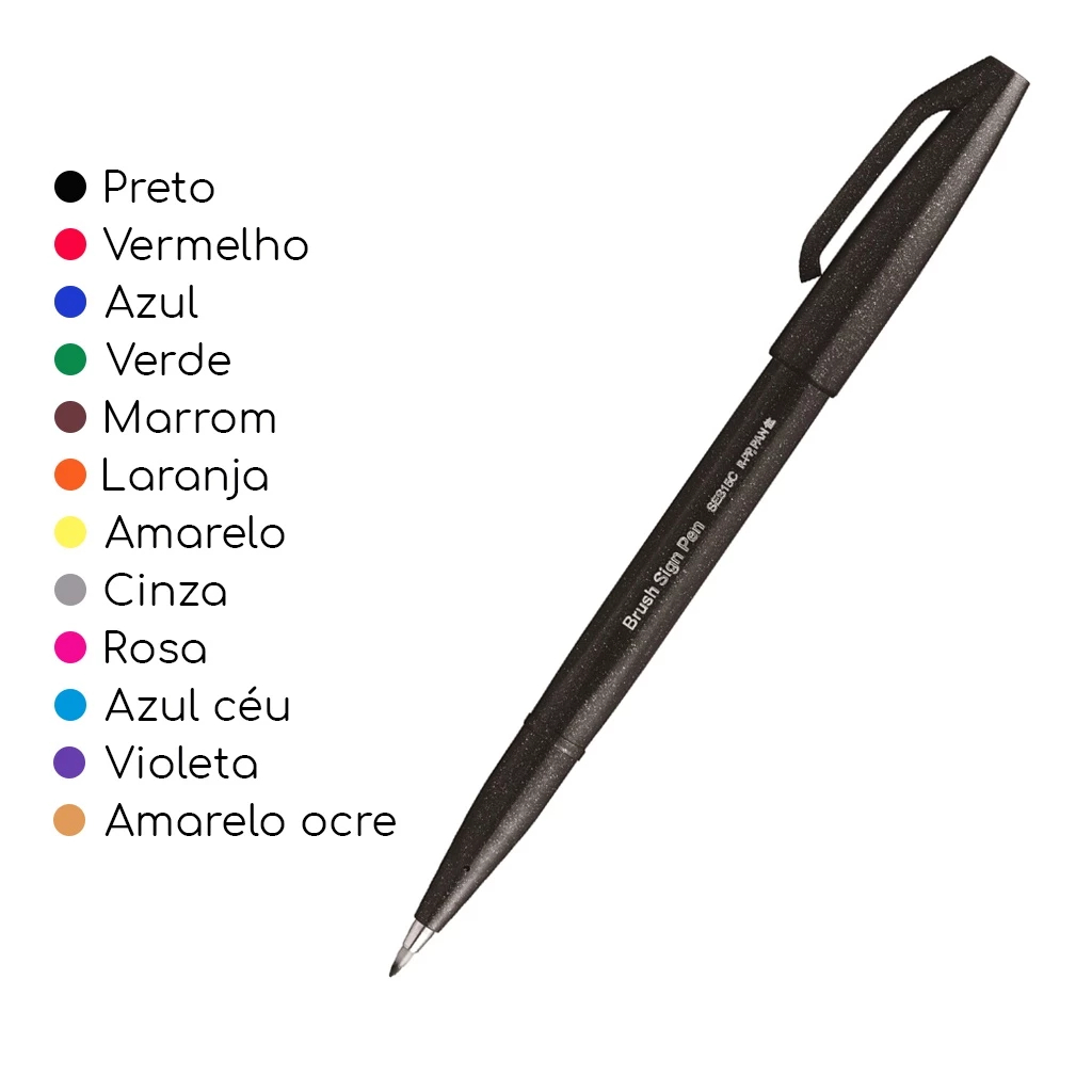 Caneta PENTEL Brush Sign Pen Touch Cor a Escolha
