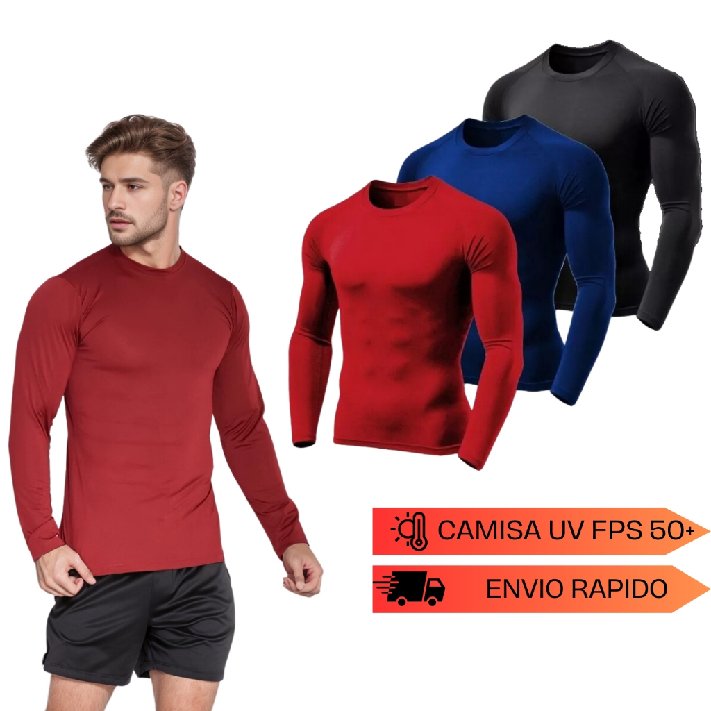 Kit Blusas Térmica Proteção Uv 50+ Segunda Pele Camiseta Masculina Treino Academia Dryfit Sortidas
