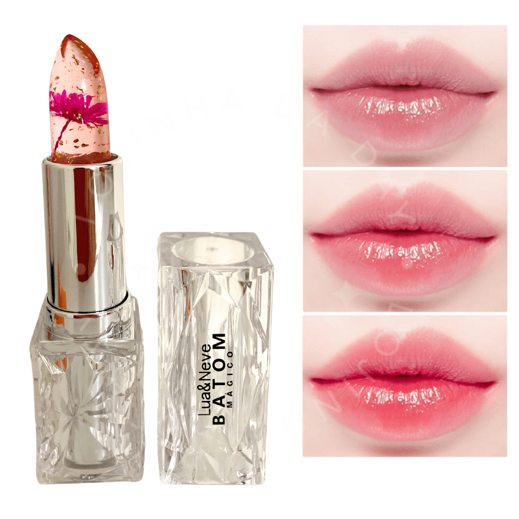 Batom Geleia Hidratante Labial Transparente Flor Lábios