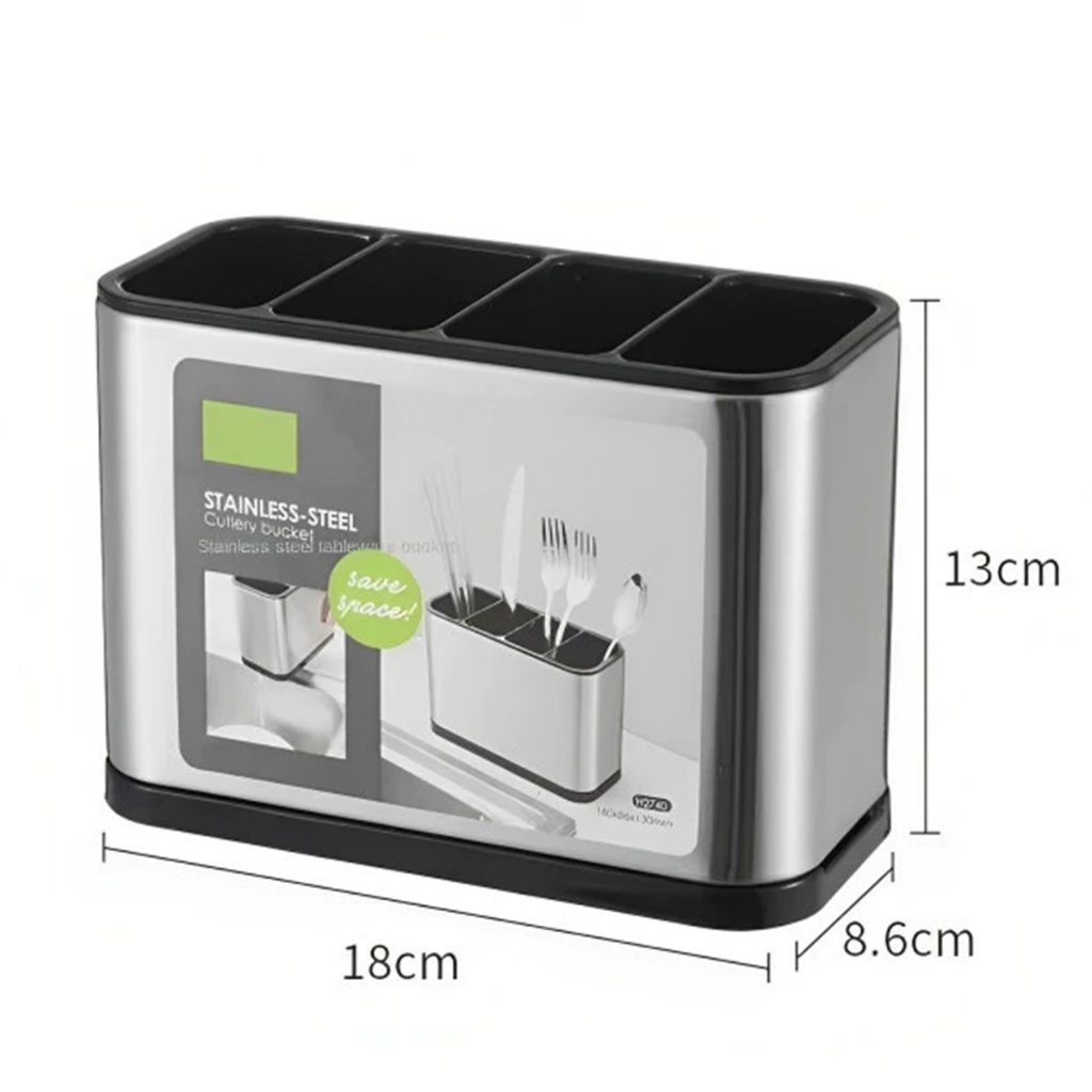 Porta Talheres Escorredor Aço Inox Vazado Pia Cozinha
