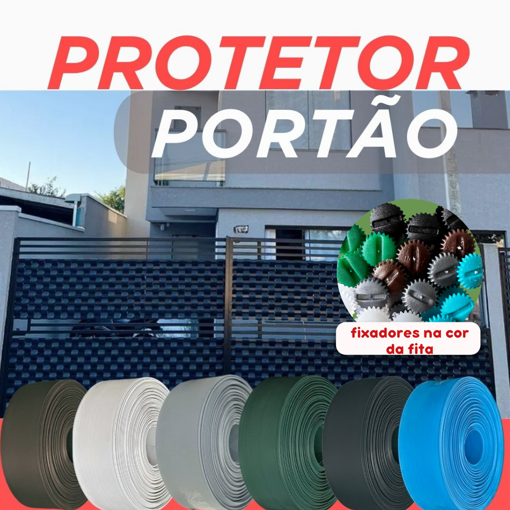 Protetor de Portão Varias Cores (Tam: 50, 25 ou 10m de comp X 10 cm de altura)