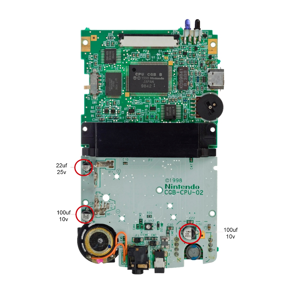 Kit de Capacitores para Gameboy Color GBC
