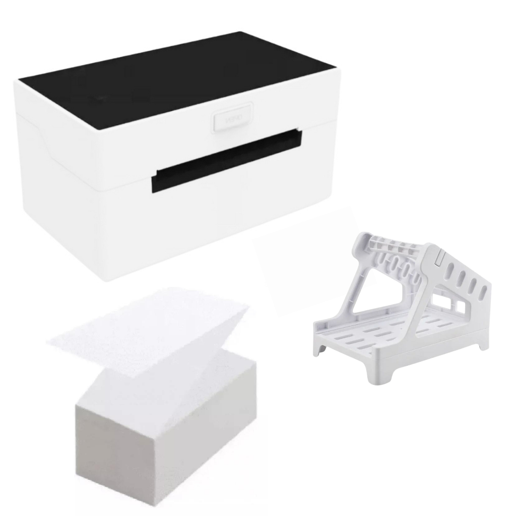Impressora de Etiqueta de Envio Térmica + Suporte de Etiquetas + 500 Etiquetas 10x15