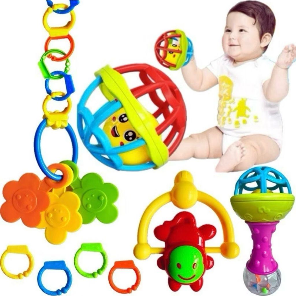 Mordedor para Bebe Sensorial com Chocalho e macio