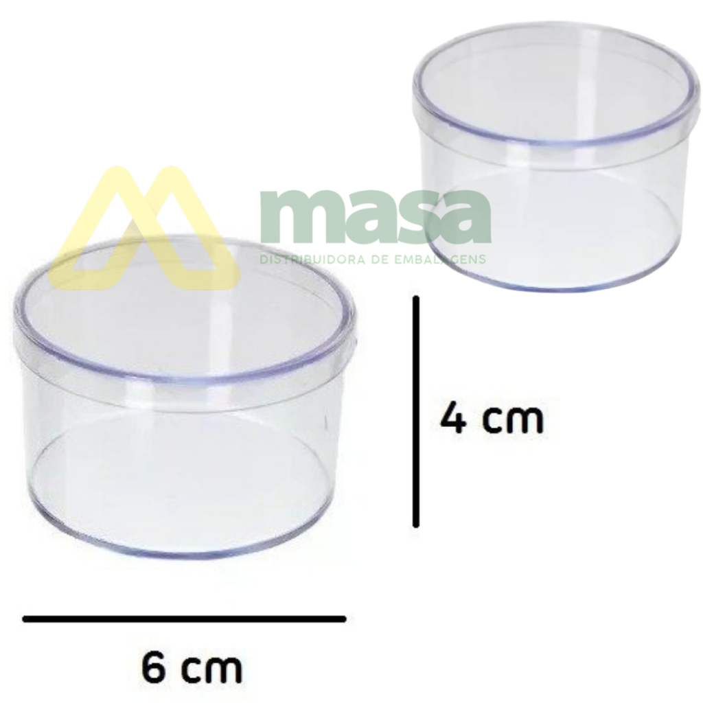 Kit festa Caixinhas Acrilicas Redonda 6x4 transparente - Lembrancinhas de aniversario personalizavel