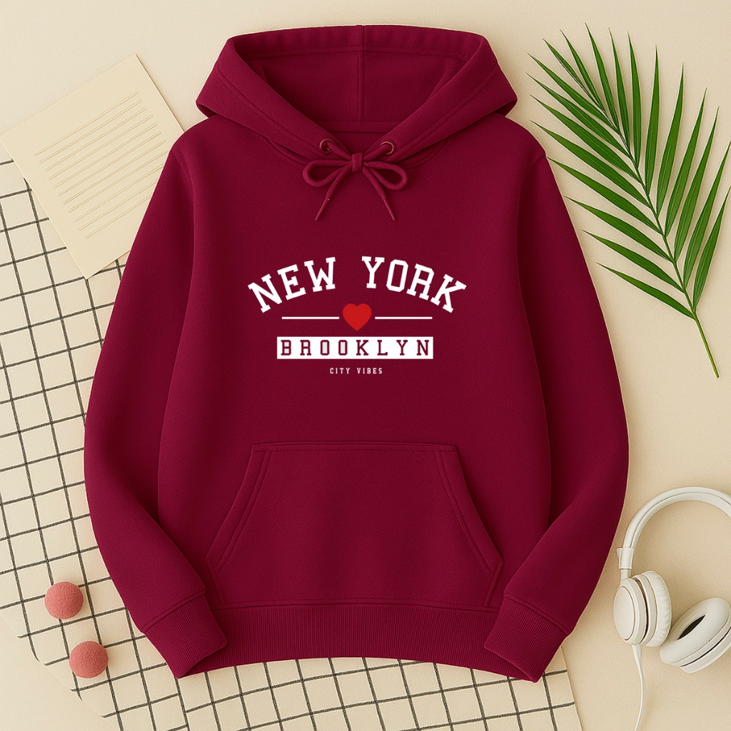 Moletom Feminino Várias Cores City New York Brooklyn Blusa Blusão de Frio Grosso Quentinho Promoção