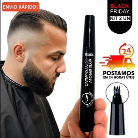 Caneta Preenchimento de Barba e sobrancelha A Prova D'agua e Suor 24horas Beleza Masculina