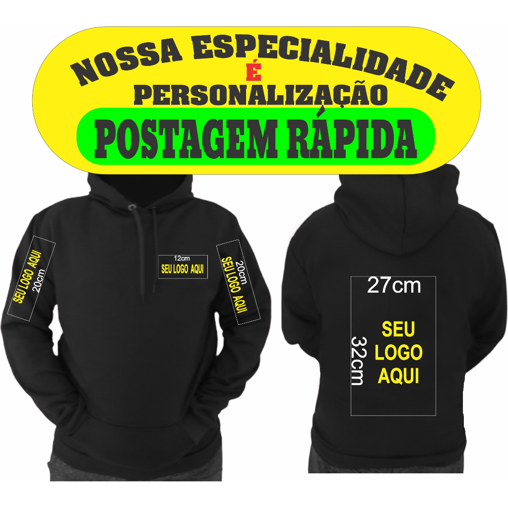 Moletom Canguru Diversas Estampa Personalizada Cor Única Blusa De Frio Transfer Unissex Com Capuz Varias Cores