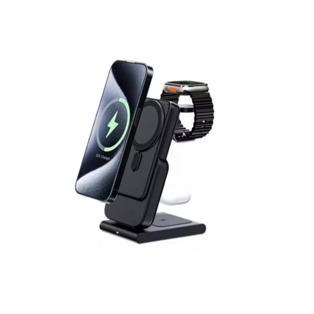 Carregador Indução Dock e Power Bank Magnético 10000Mah 4 em 1 De iphone 12 13 14 15 Apple Watch e AirPods AGOLD BTE-88