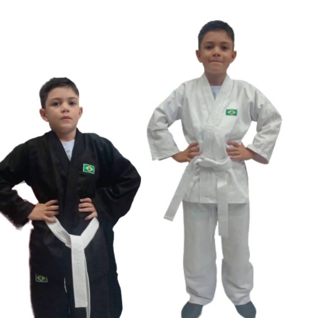 Kimono Infantil Judô Karate Branco Reforçado + Faixa Grátis 100% Algodão