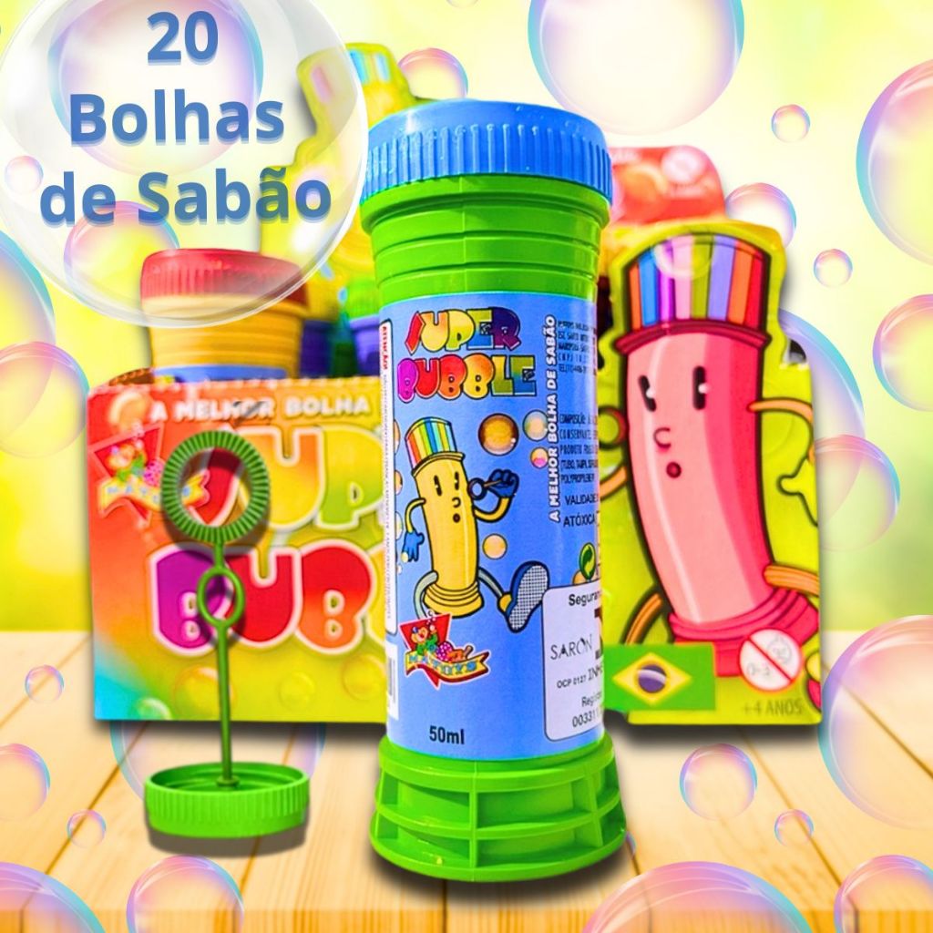 kit 20 Bolha De Sabão Brinquedo Bolinha Para kit Festa Lembrancinha decoração Sacolinha Surpresa