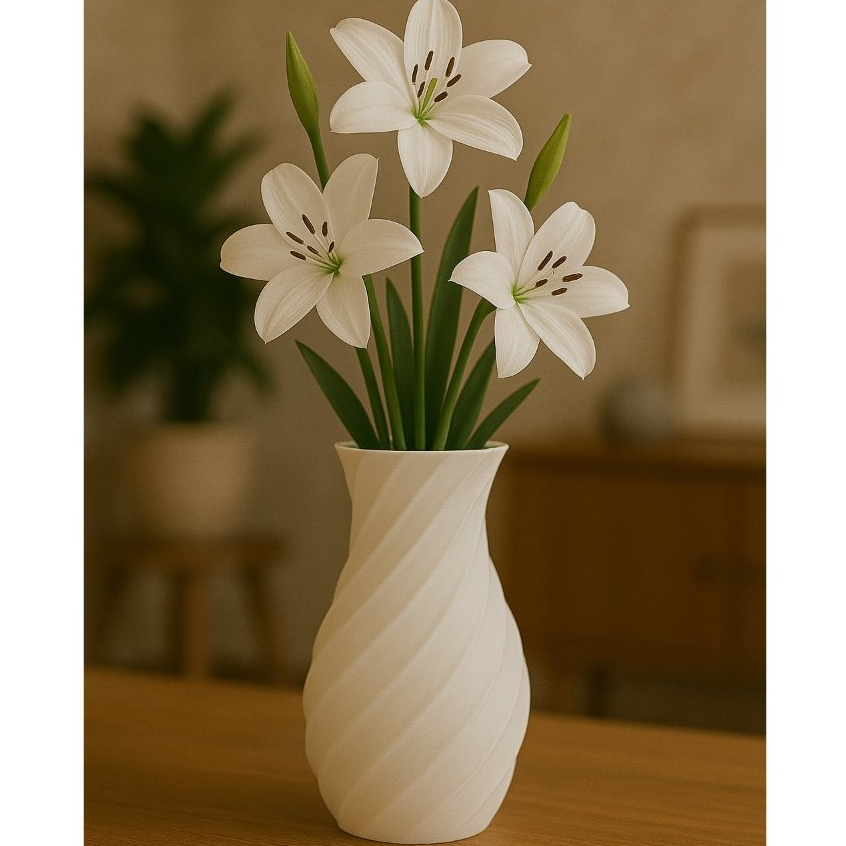 Vaso Decorativo Espiral em 3D – Para Casa e Escritório V002 – 12cm 20cm