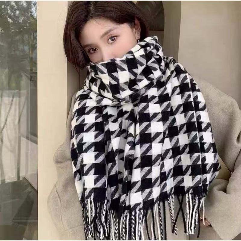 Cachecol Xadrez Feminino Lenço Pashmina Echarpe Masculino Unissex Para Frio Inverno