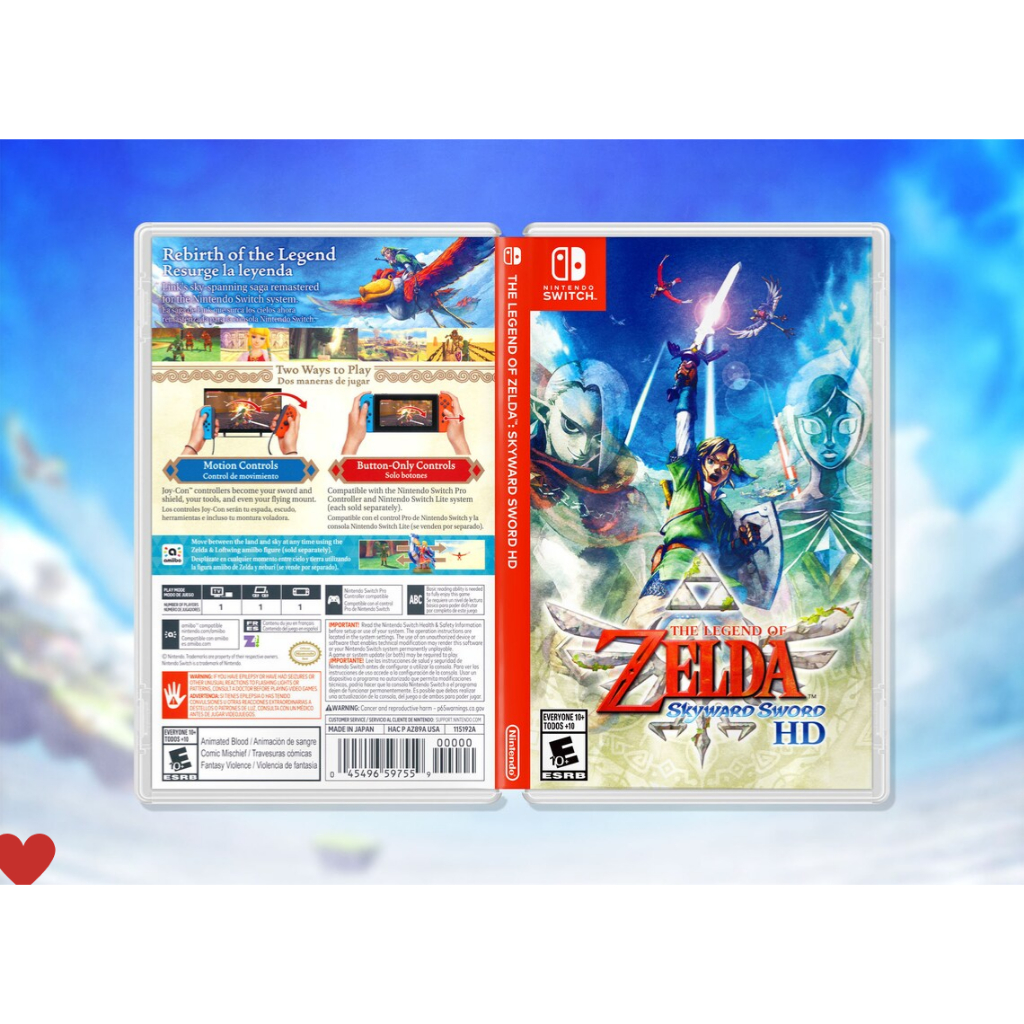 The Legend of Zelda: Skyward Sword HD Encarte Impresso - Nintendo Switch - Reposição de Capa
