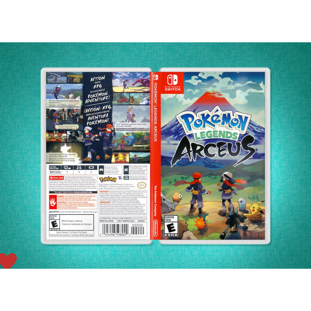 Pokémon Legends Arceus Encarte Impresso - Reposição de Capa Frente e Verso - Nova Case e Cover