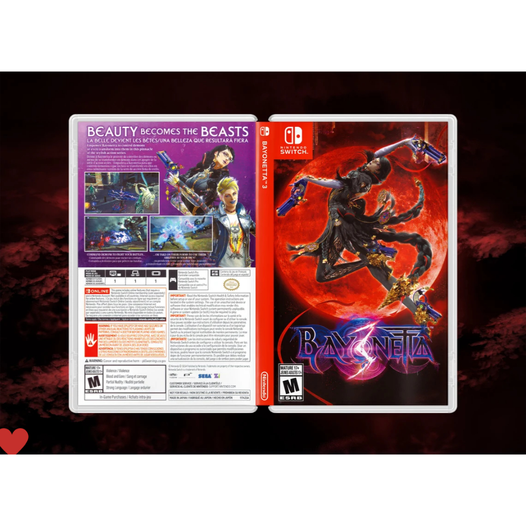 Bayonetta 3 Encarte Impresso Switch - Reposição de Capa Frente e Verso Nova Case e Cover