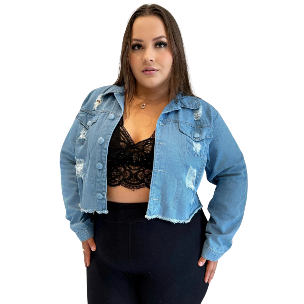 Jaqueta cropped feminina plus size G1 G2 G3 G4 moda outono inverno