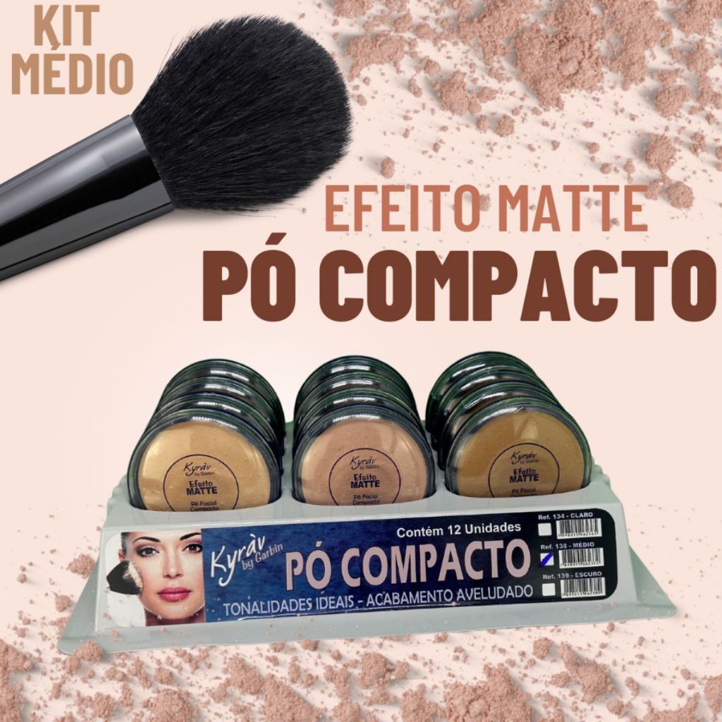 Kit C/12 unid. Pó Compacto Matte  Kyràv