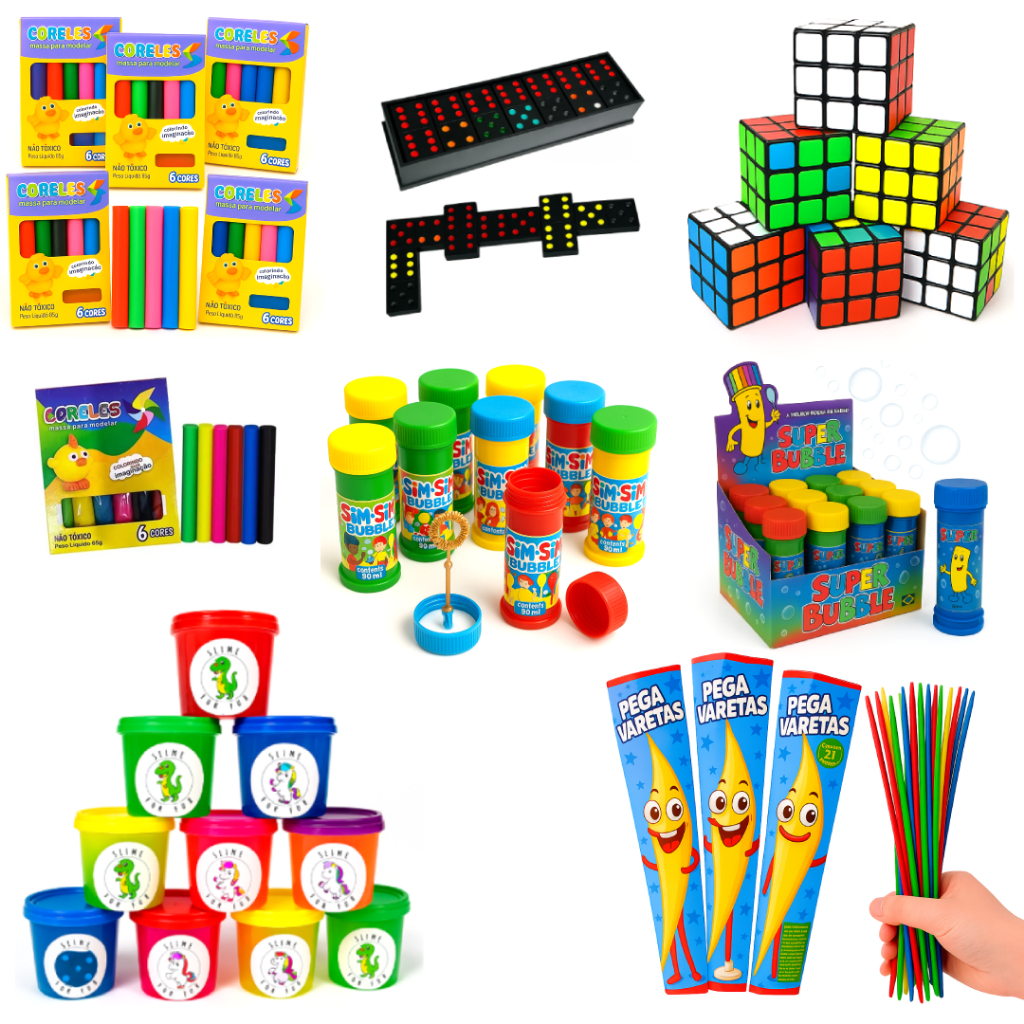 Kit 60 Brinquedo Infantil Lembrancinha Festa Junina Prenda Saquinho Surpresa Aniversário Pega Vareta