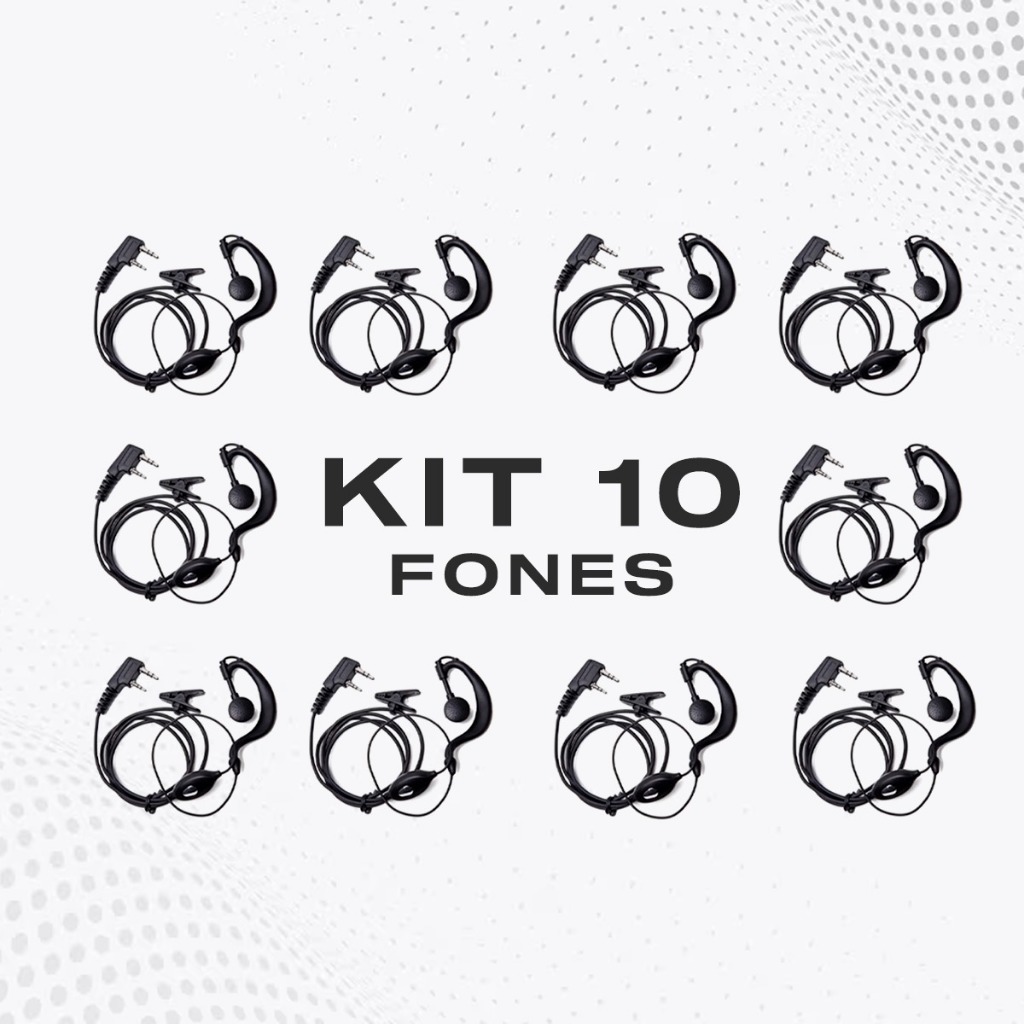 Kit 5 e 10 Fones Para Radio Comunicador Ouvido Baofeng 777s Segurança Eventos Audio Alta Qualidade Uso Profissional