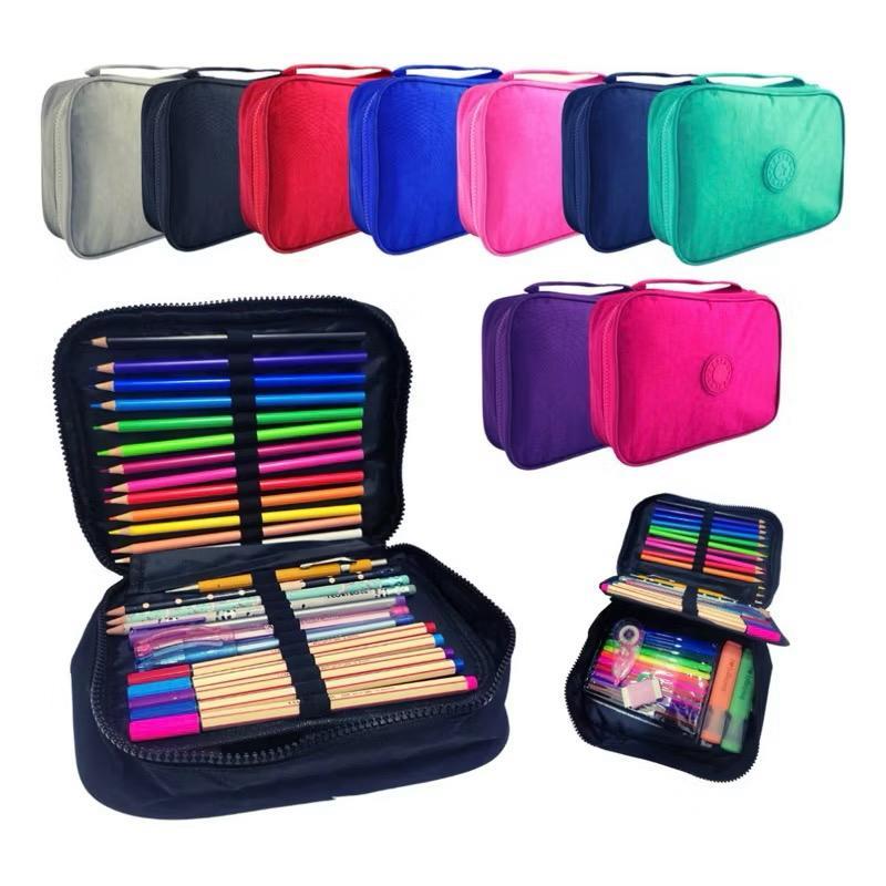 Estojo De Lápis Escolar Juvenil Box Jumbo Nylon Táctico Grande com Divisória
