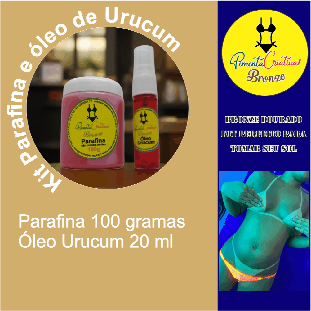 Parafina bronzeadora urucum turbo  100gr + òleo 20 ml