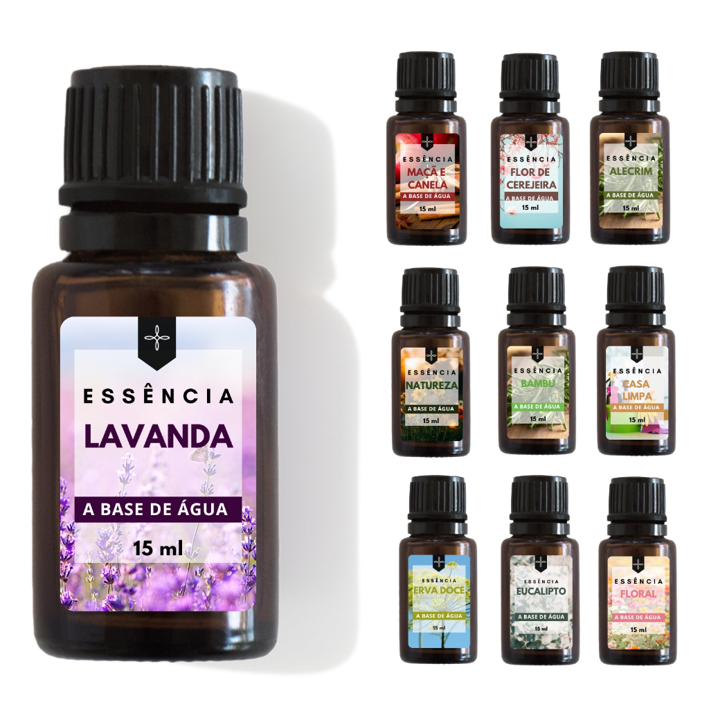 Essência Kit 10 Unidades Para Sabonetes Aromatizador e Difusor a Base de Água