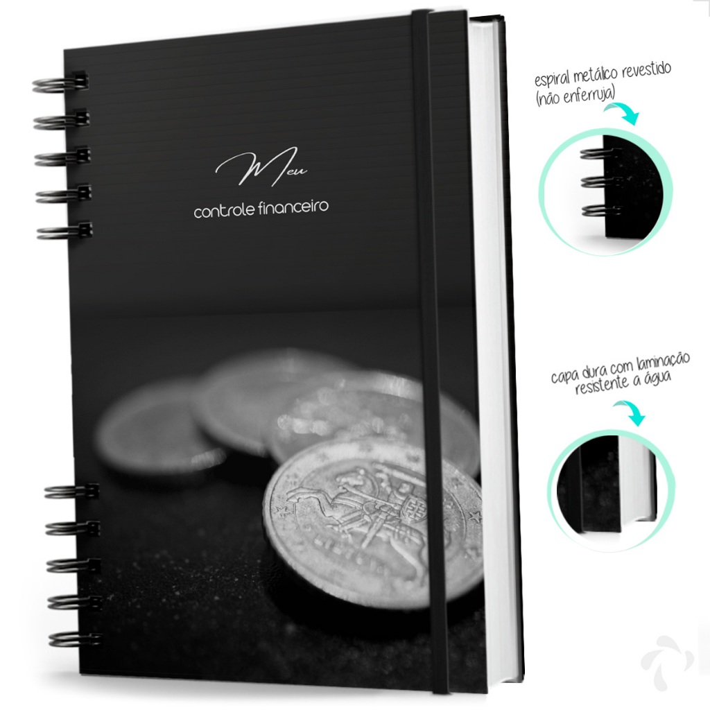 Caderno Meu Controle Financeiro - Contas Organizadas