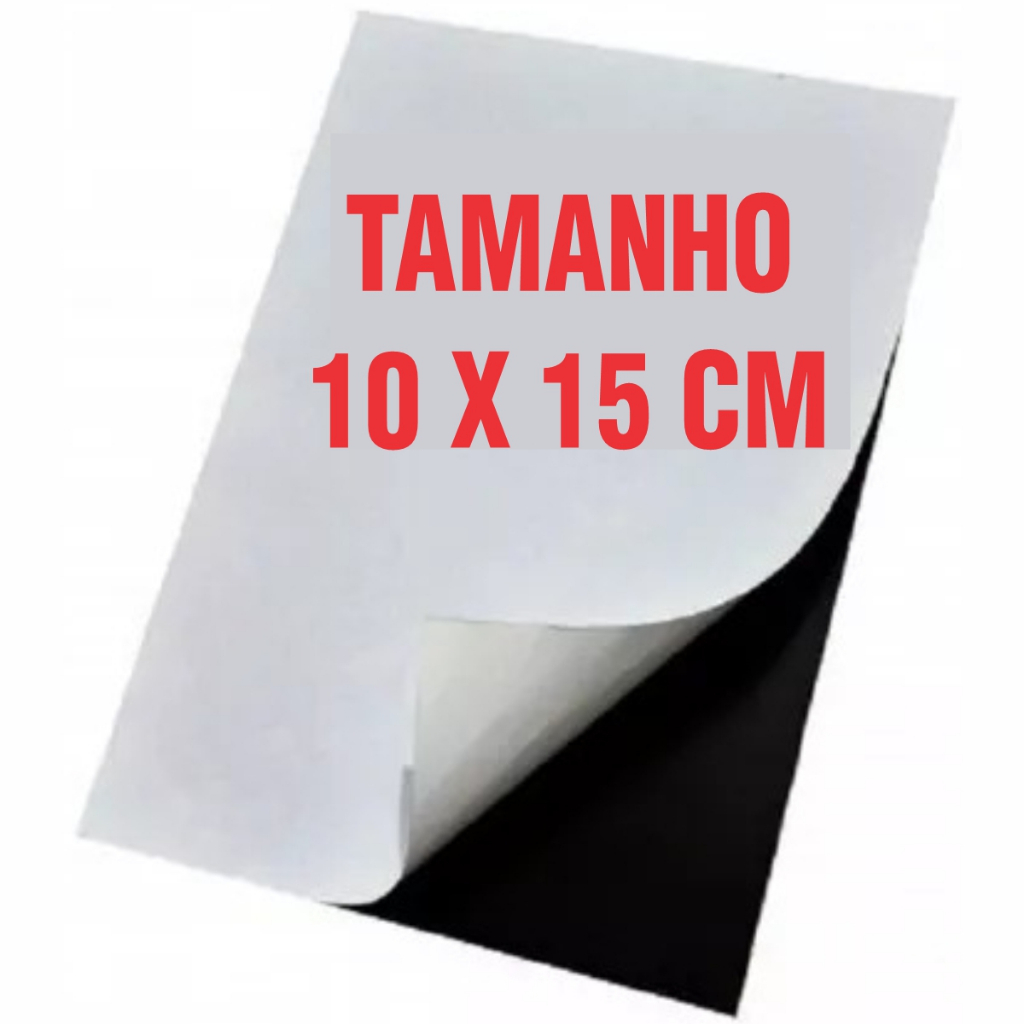 10 Folhas Manta de Ímã de Geladeira Adesiva Magnética 10x15 Cm Espes. 0,3mm Lembrancinha, Personalizado, Festa, Delivery