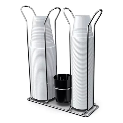 Organizador Suporte Porta Copos Descartáveis 200ml 80ml Água Café Dispenser Com Porta Colherzinha