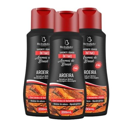 Sabonete Íntimo Aromas do Brasil Aroeira 200ml Bio Instinto 3 unidades