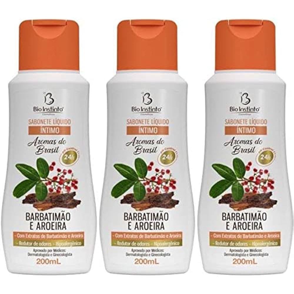 Sabonete Íntimo Barbatimão e Aroeira 200ml Bio Instinto - 3 unidades