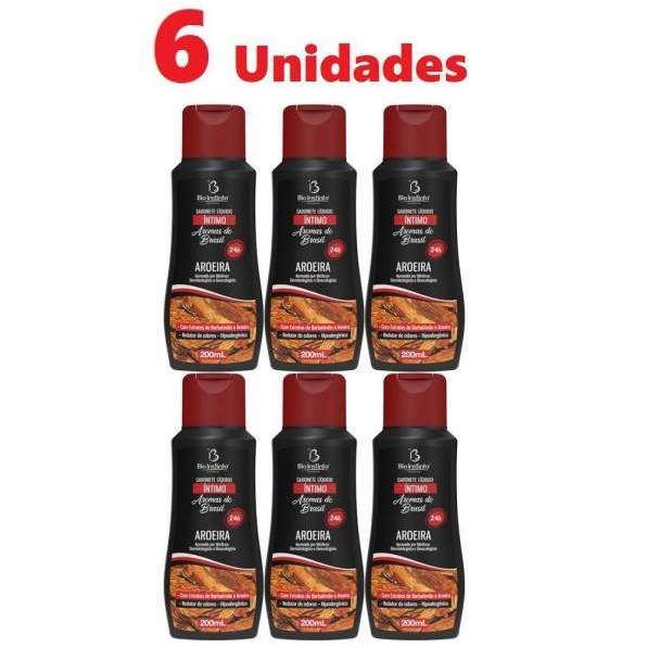 Sabonete Íntimo Aromas do Brasil Aroeira 200ml - 6 unidades