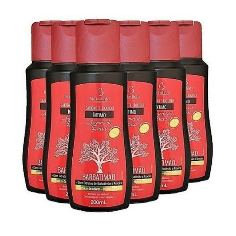 Sabonete Líquido Íntimo Aromas do Brasil Barbatimão 200ml (6 unidades)