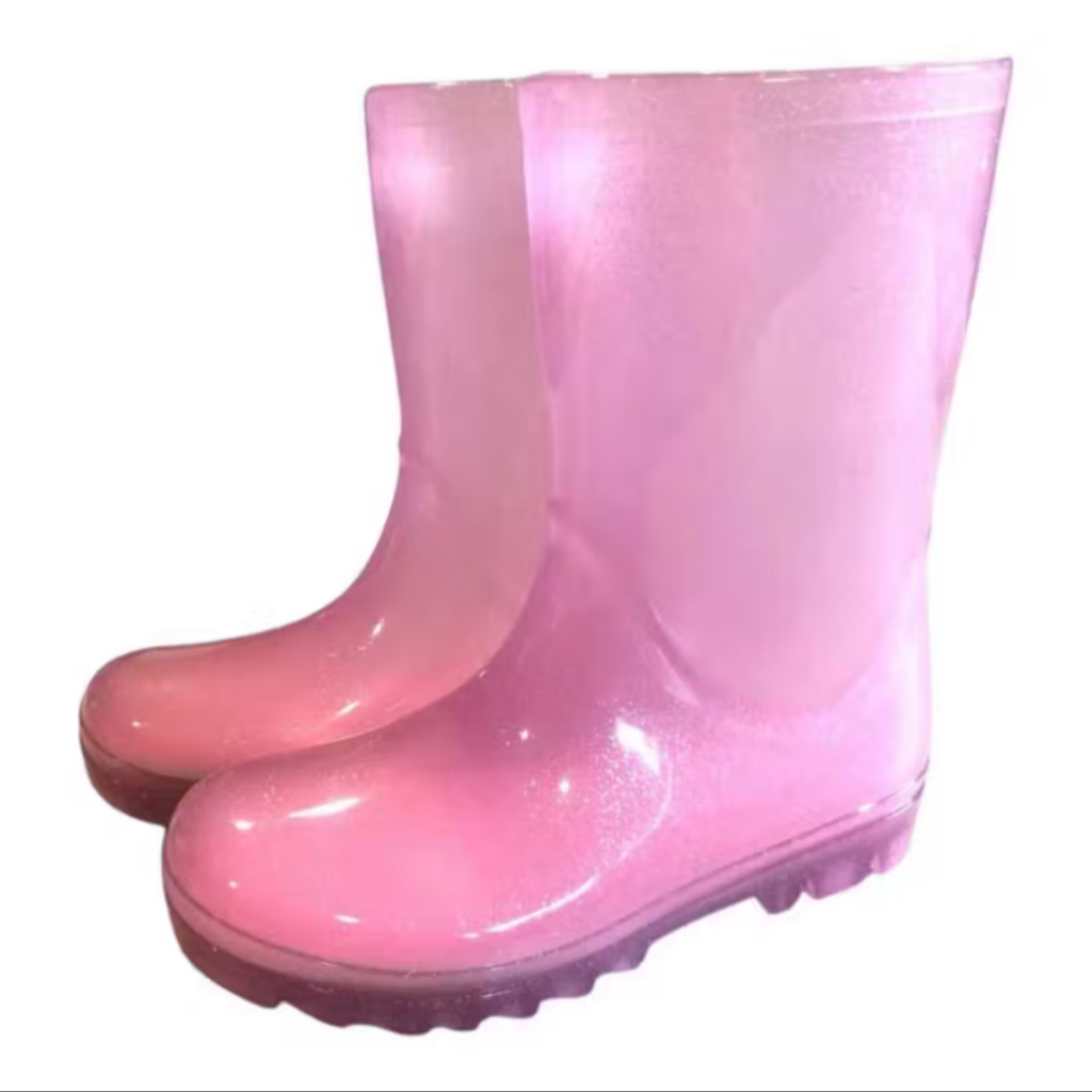 Galocha Bota Menino e Menina de Chuva Lisa Cano Alto 17CM Confortável Impermeável .