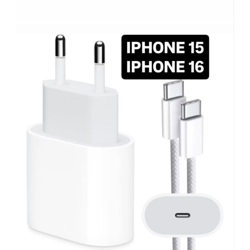 Carregador iPhone 15 16 Original Pro Max 35W Turbo Completo Fonte USB-C + Cabo Tipo C Lacrado