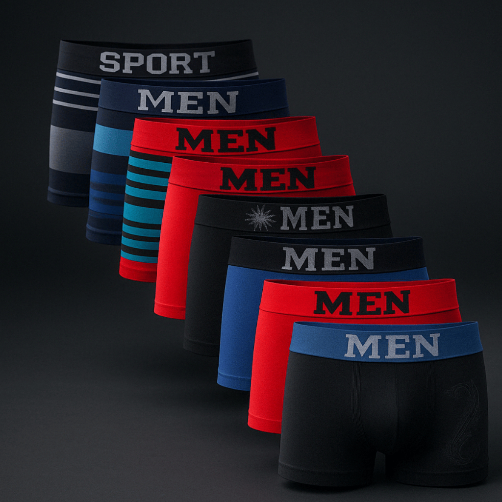 Kit 10 Unidades de  Cueca Boxer Masculino Sem Costura Adulto Premium