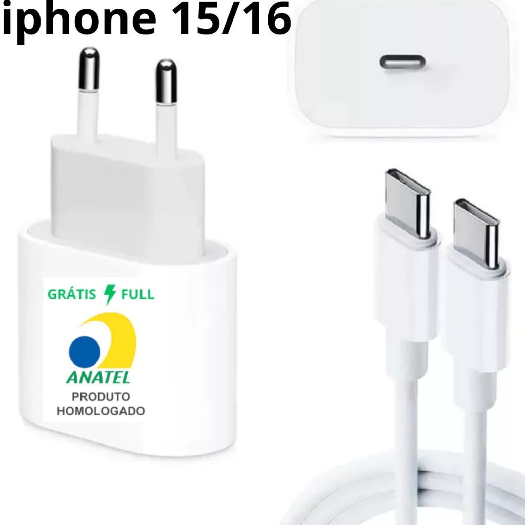 "ORIGINAL" Carregador 35w Completo Iphone 15 15 pro 15 pro max iphone 16  Adaptador Caixinha Tomada Fonte 35 + Cabo 35W