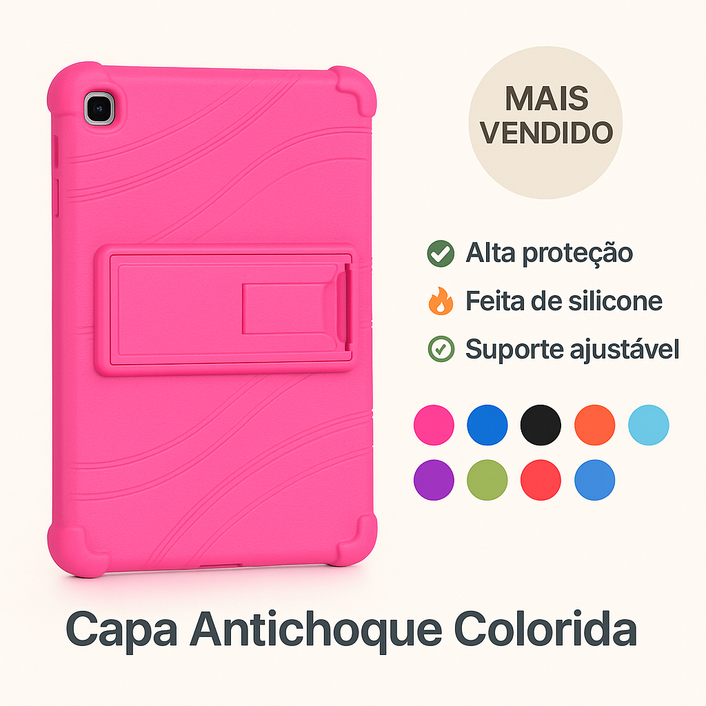 Capa Anti impacto Colorida para Tablet SAM IP A7 LITE T220 T500 TAB A T290 A8 IPad 5 6 10 11