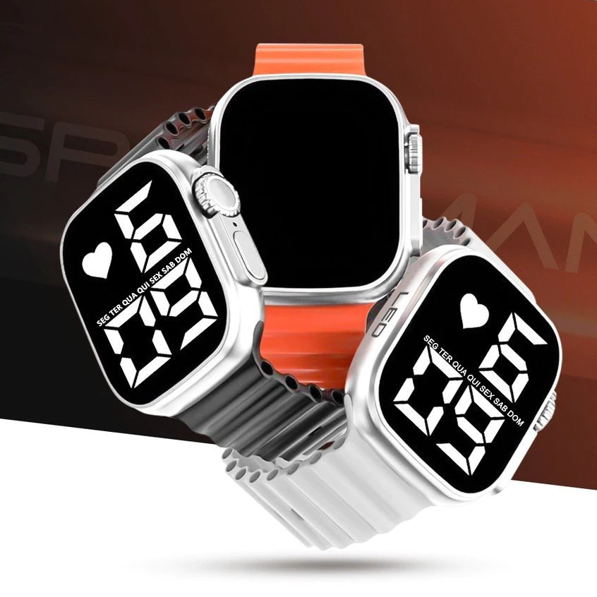 Relógios Esporte Led digital à prova d'agua unissex (P9)