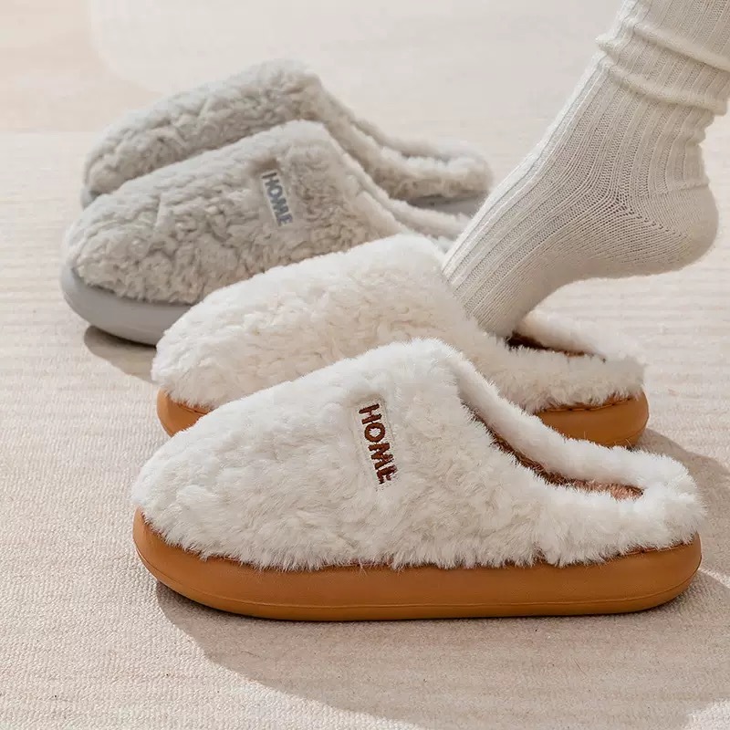 Pantufa Chinelo Casa Inverno Antiderrapante Sola Emborrachada Reforçada Forrada Quente Macio Unissex