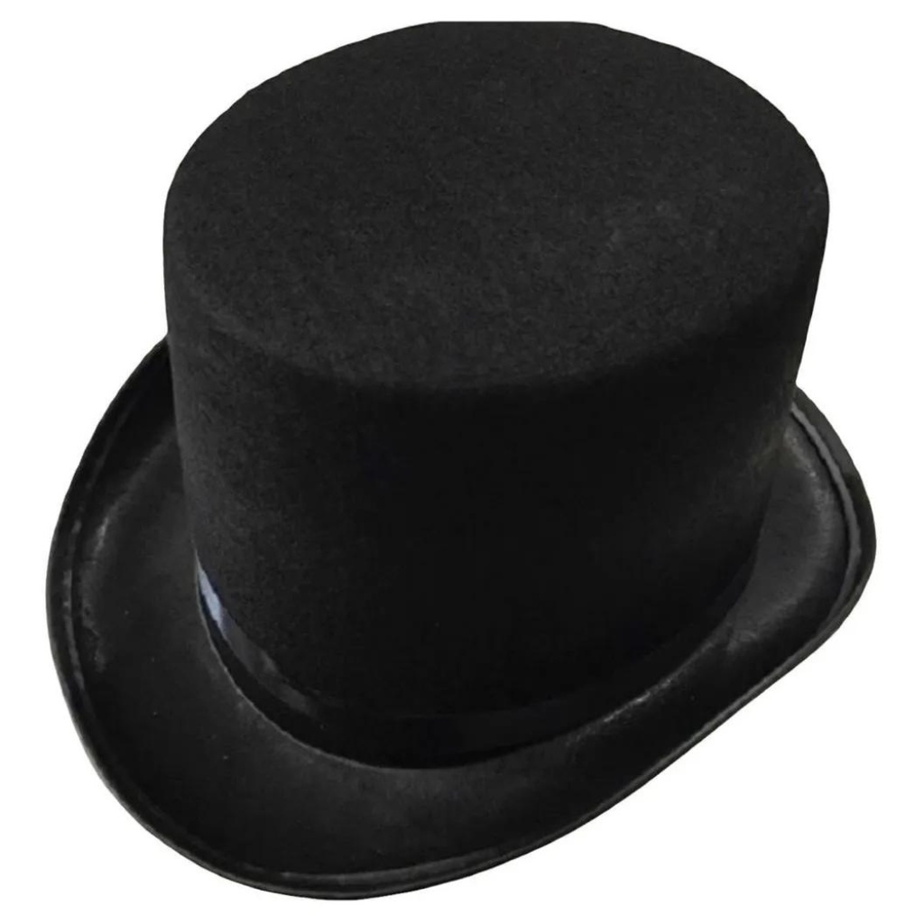 Cartola Camurça Preta Adulto Festa Fantasia Cosplay Carnaval Halloween Casamento