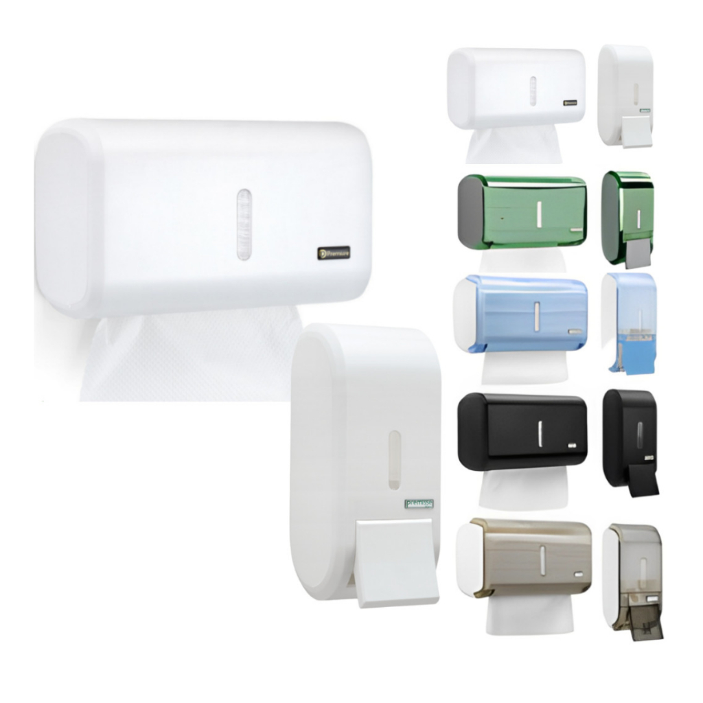 Kit compacto com saboneteira porta papel toalha dispenser de papel e suporte para sabonete líquido